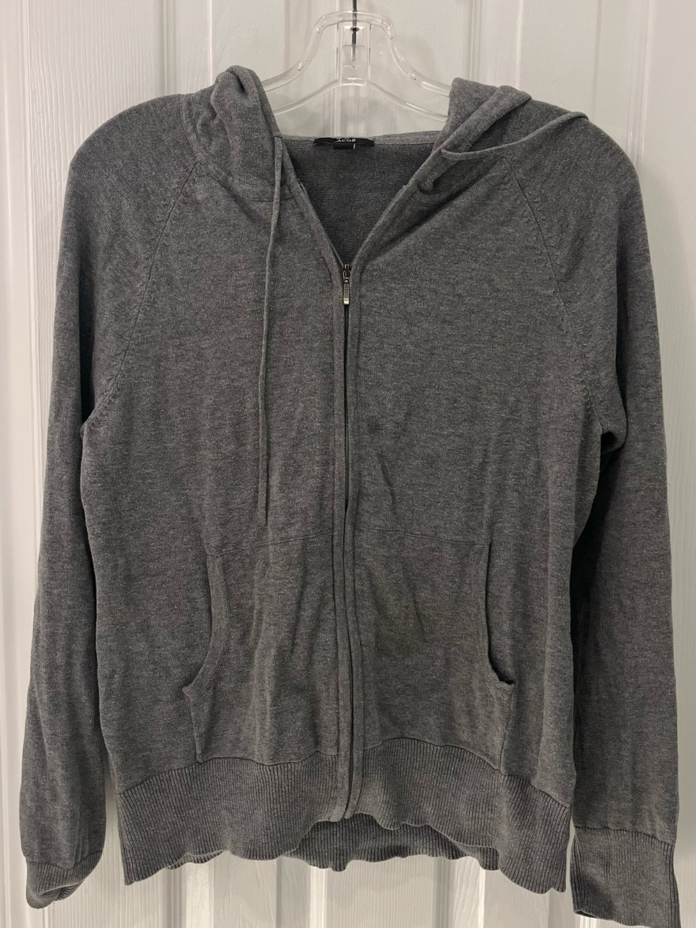 Jacob Gray Zip-Front Knit Top